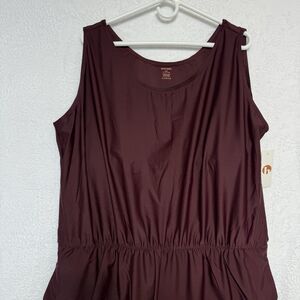 NWT Honey mark. Sage Romper Deep Berry Sz 3XL Women Modest Swimsuit Beach